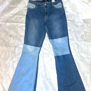 Patchwork Hollister High Rise Flare Jeans 12L/ 13L